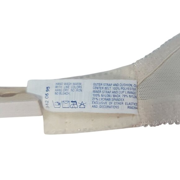 Just My Size Full Coverage Bra Light Beige 44B Adj Unpad Underwire Dots 1963LBB - Picture 10 of 10